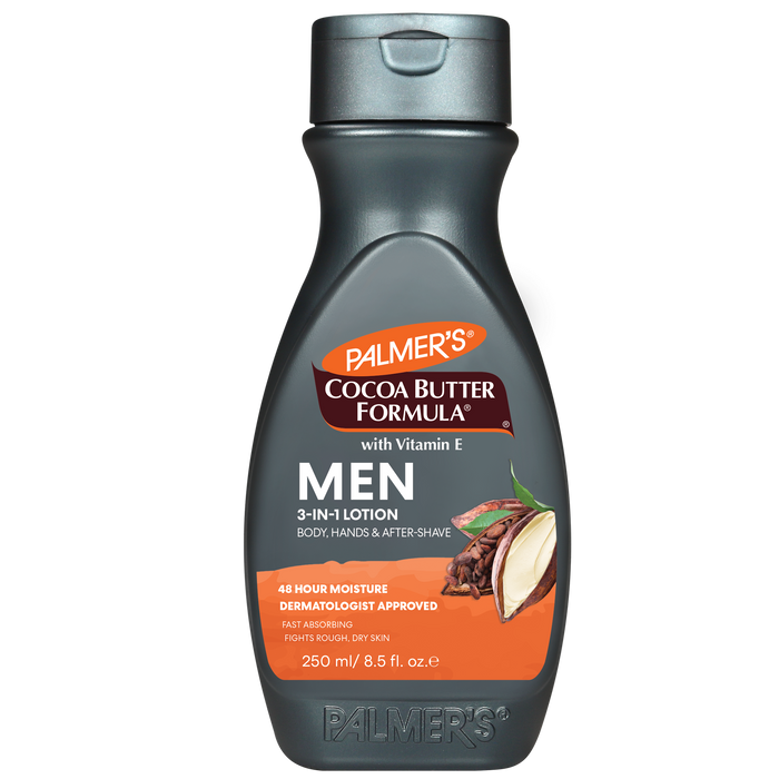 Palmer's MEN 3-IN-1 Lotion bottle with 48 hour moisture label.