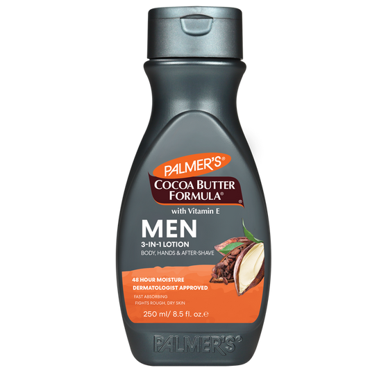 Palmer's MEN 3-IN-1 Lotion bottle with 48 hour moisture label.