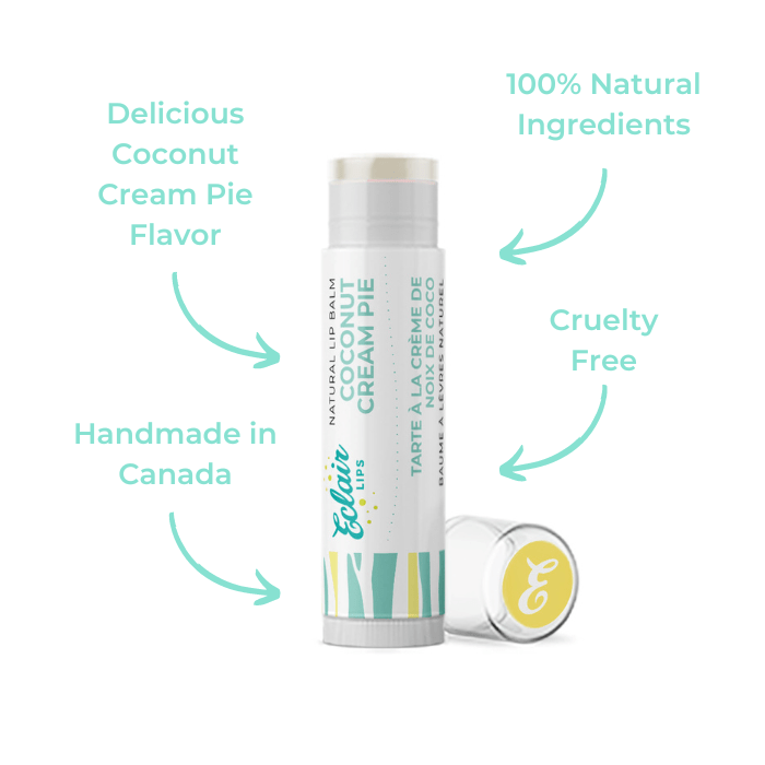 Eclair Coconut Cream Pie Lip Balm with 100% Natural Ingredients