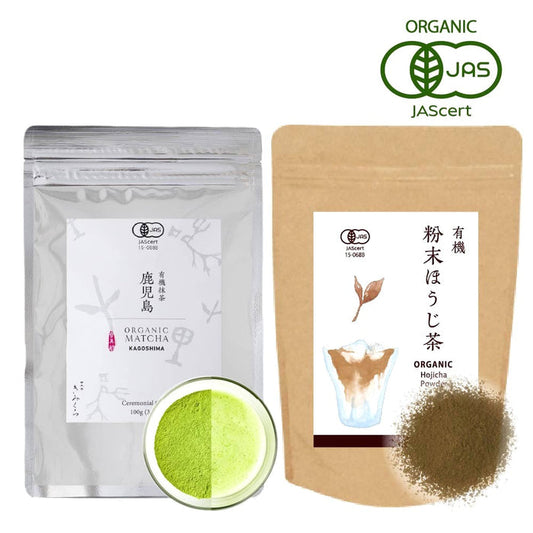 [Combo] Organic Matcha Green Tea KAGOSHIMA & Hojicha Powder 100g