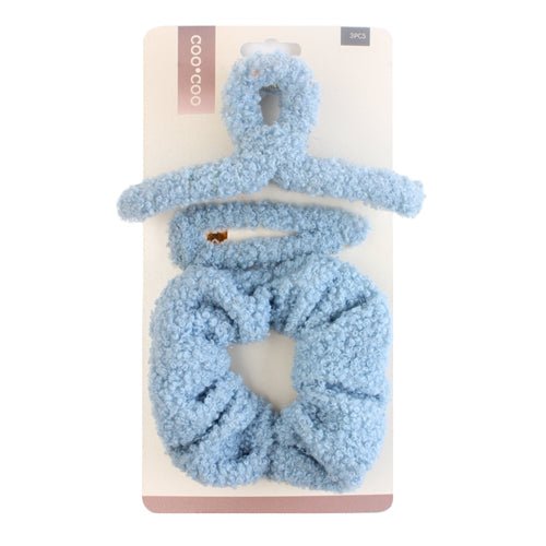 Coo Coo Plush Claw Clip & Pin & Scrunchie Set 3pcs - ikatehouse
