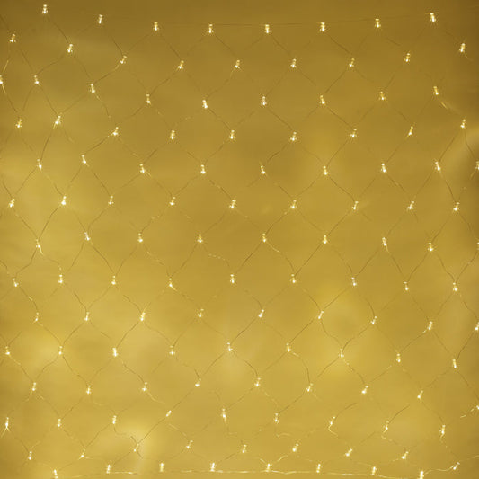 140 Warm White Led Connectable Net Light Clear Cable 2M X 2M