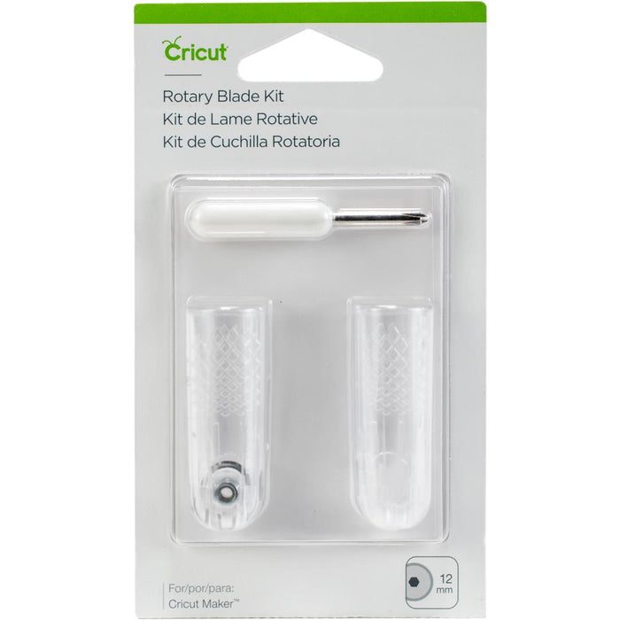 Cricut - Maker Rotary Blade Kit. The replacement rotary blade kit for the Cricut Maker makes it easy to change the blade to ensure the best cutting performance on flexible materials! This 3x5.25x.875 inch package contains one protective cap with rotary blade, washer, nut (preinstalled), small screwdriver and blade changing instructions. Imported. Available at Embellish Away located in Bowmanville Ontario Canada.