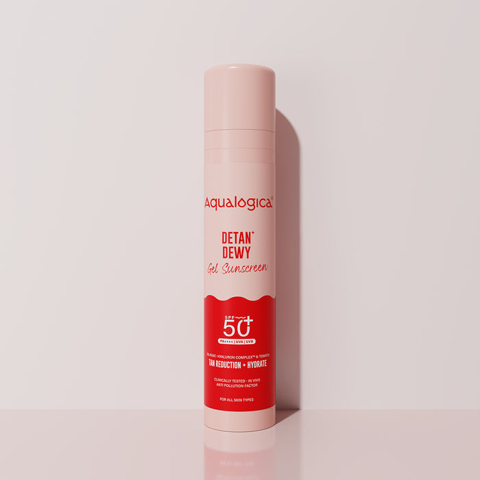 Detan+ Dewy Gel Sunscreen SPF 50+ PA++++ with 2% Kojic-Hyaluron Complex™ & Wild Berries - 50 g