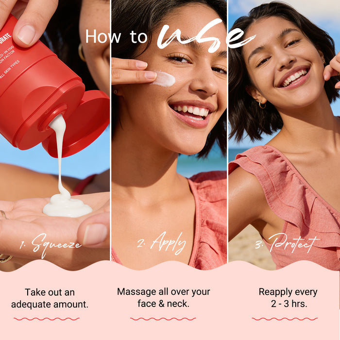 Detan+ Dewy Gel Sunscreen SPF 50+ PA++++ with 2% Kojic-Hyaluron Complex™ & Wild Berries - 80g