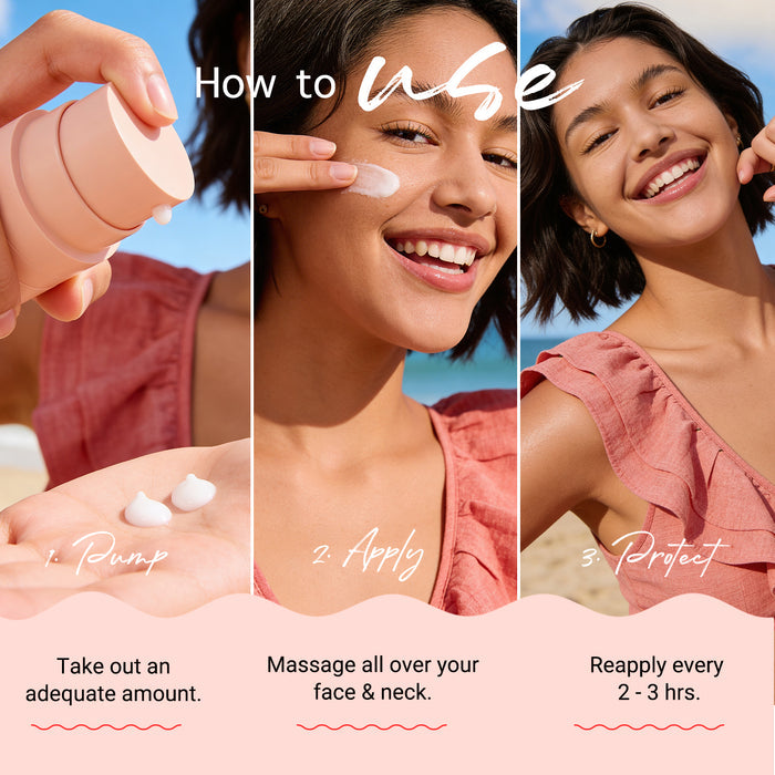 Detan+ Dewy Gel Sunscreen SPF 50+ PA++++ with 2% Kojic-Hyaluron Complex™ & Wild Berries - 50 g