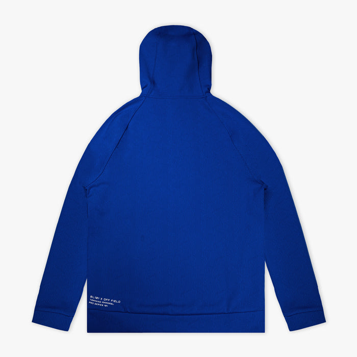 Blue hoodie on a white background