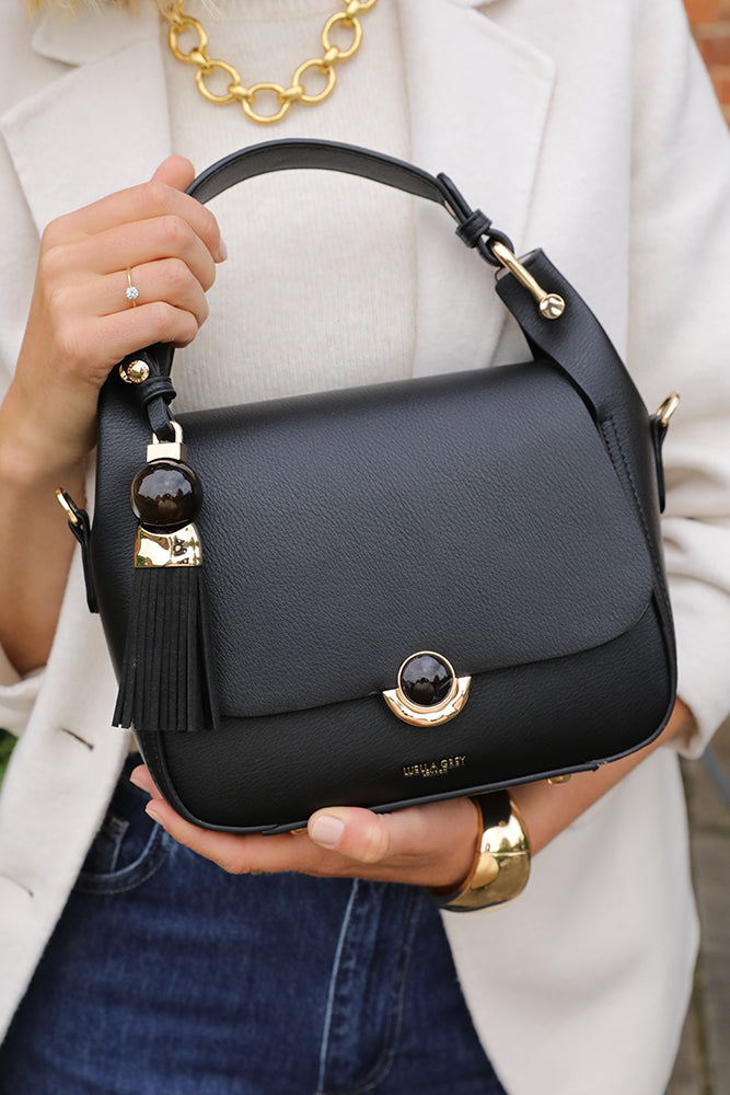 Diana Black Top Handle Crossbody
