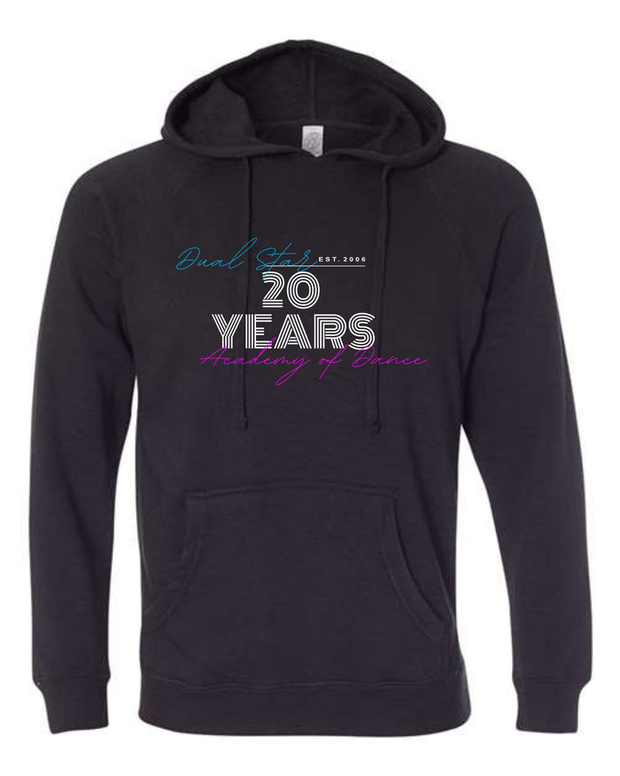 Dual Star 20th ANNIVERSARY NEON Hoodie- Ladies & Youth