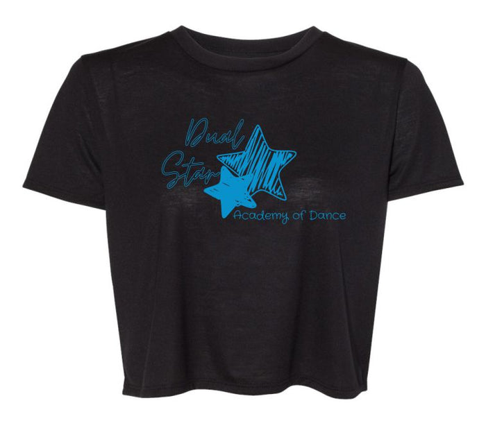 Dual Star Cropped Tee- 3 colors Matte or Glitter
