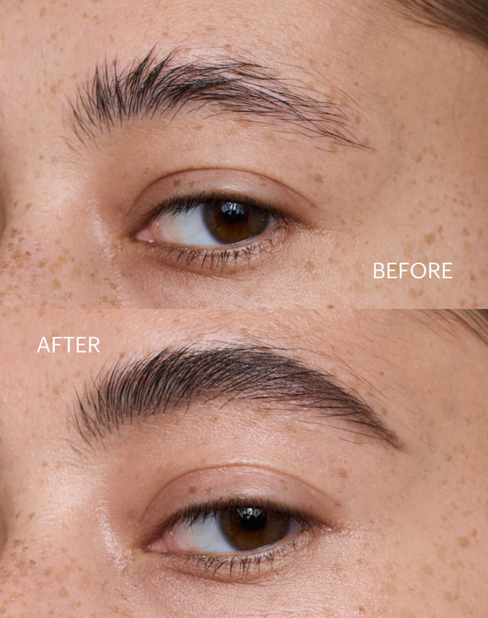 easy-brow-pencil; dark-brown: Before & After des Easy Brow Pencils in Dark Brown