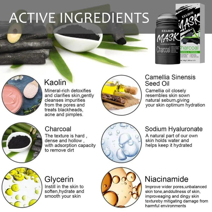 EELHOE Facial Mask Stick Cleansing Bamboo Charcoal & Vitamin K Pigmentation Corrector Anti Blackheads shrink pores EELHOE COSMETICS