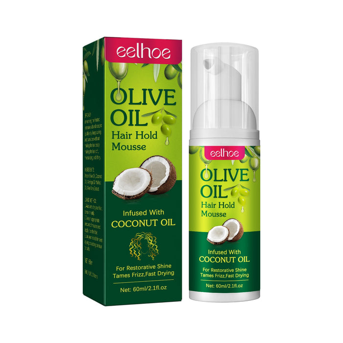 EELHOE Olive Oil Hair Styling Mousse Long-lasting Moisturizing Roll Shape Anti-frizz Picture Color EELHOE COSMETICS