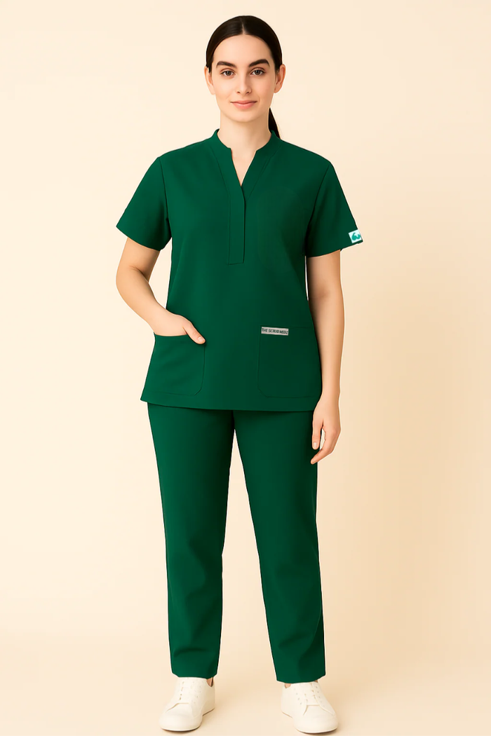 ELITE 6 POCKET MANDARIN (GREEN) WOMEN SCRUB