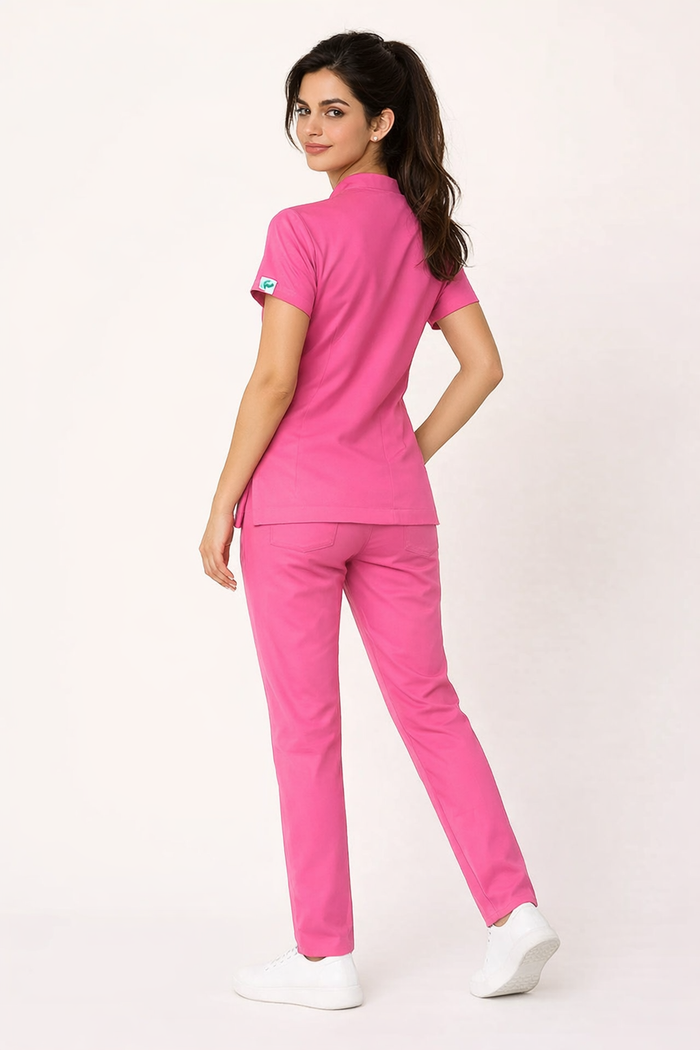 ELITE 6 POCKET MANDARIN (PINK) WOMEN SCRUB