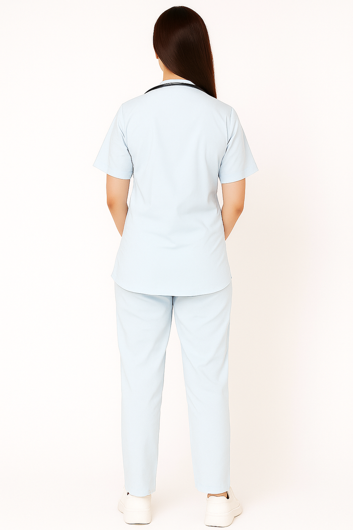 ELITE 6 POCKET MANDARIN (SKY BLUE) WOMEN SCRUB