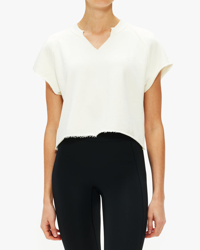 Eterne Terry Raglan Cutoff Top