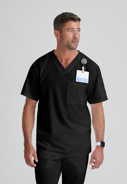 Evan Top - Black - Grey's Anatomy Scrubs
