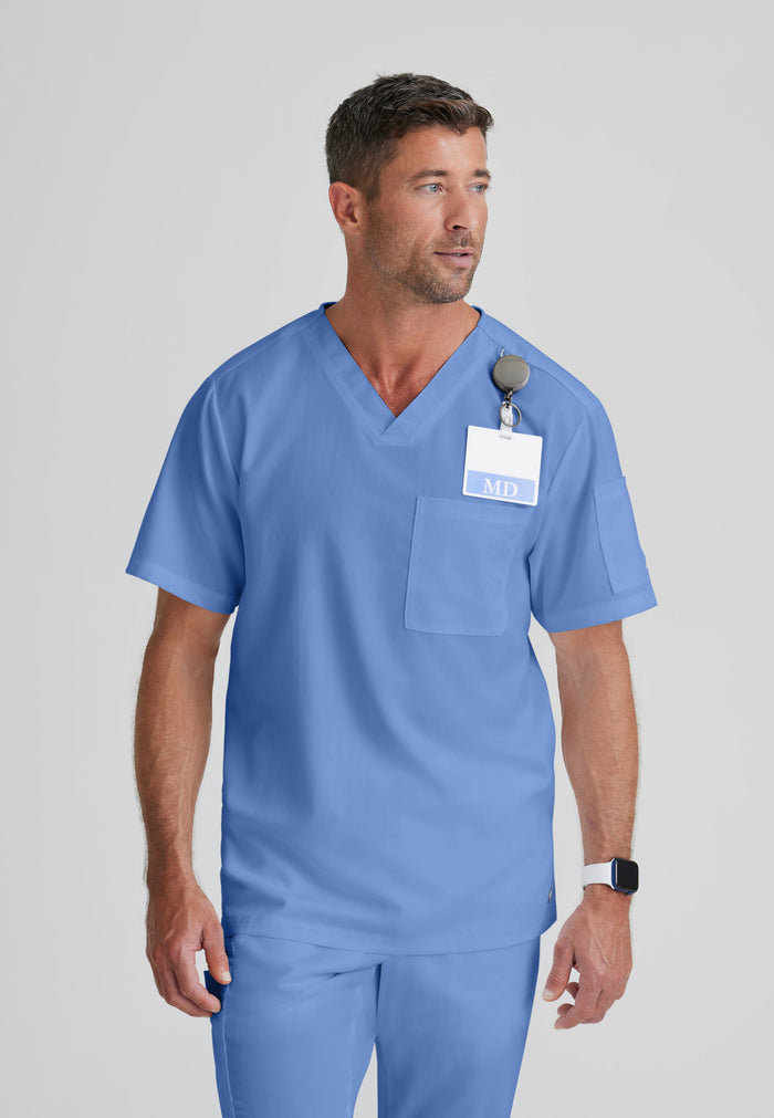Evan Top - Ciel Blue - Grey's Anatomy Scrubs