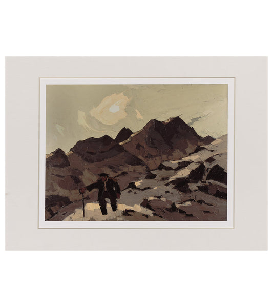 Farmer on the Mountain - Sir Kyffin Williams Mounted Print
