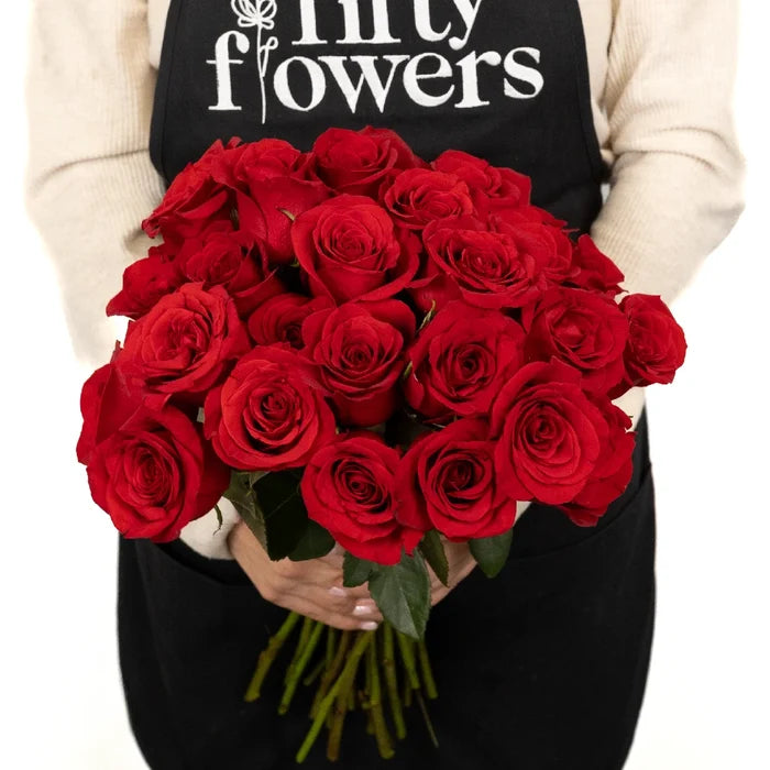 Freedom Red Roses For Valentines Day Apron - Image