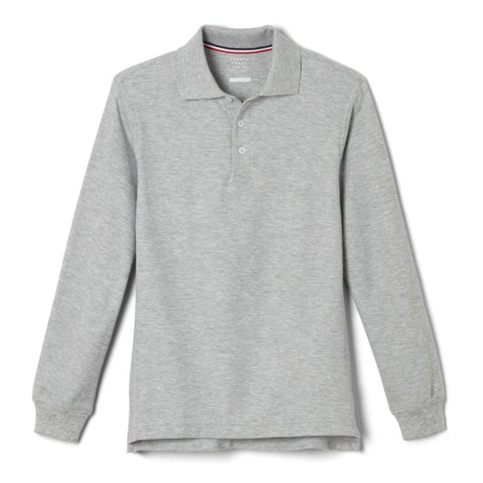 French Toast Boys Husky Long Sleeve Pique Polo with Lenox Academy Logo