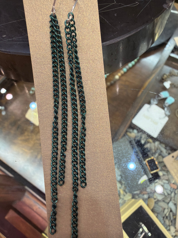 Goldust Jewelry GD colored chain earrings featuring vibrant, lightweight earrings with multicolored chain design.
