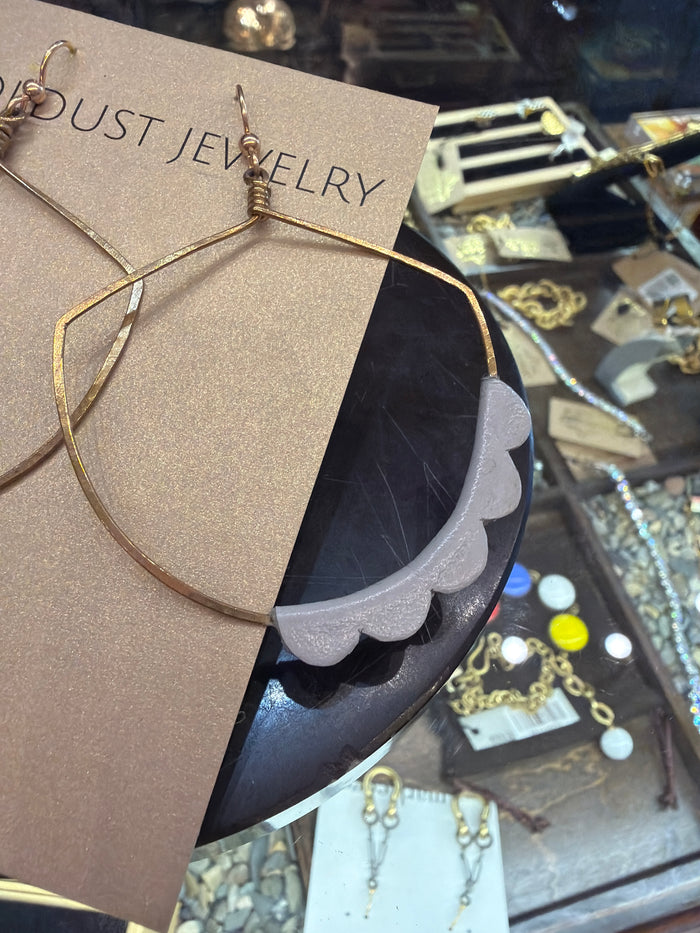 Goldust Jewelry GD Leather Earrings showing stylish leather drop earrings with gold accents on a white background