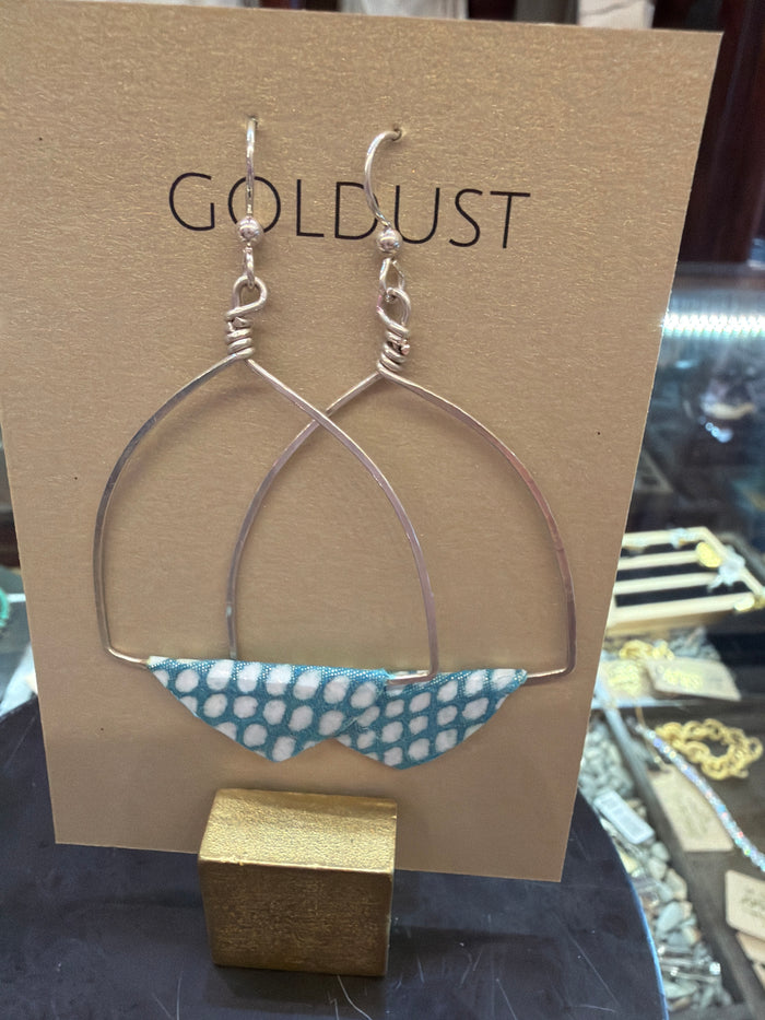 Goldust Jewelry GD leather earrings featuring stylish, lightweight leather dangle earrings with a modern design.