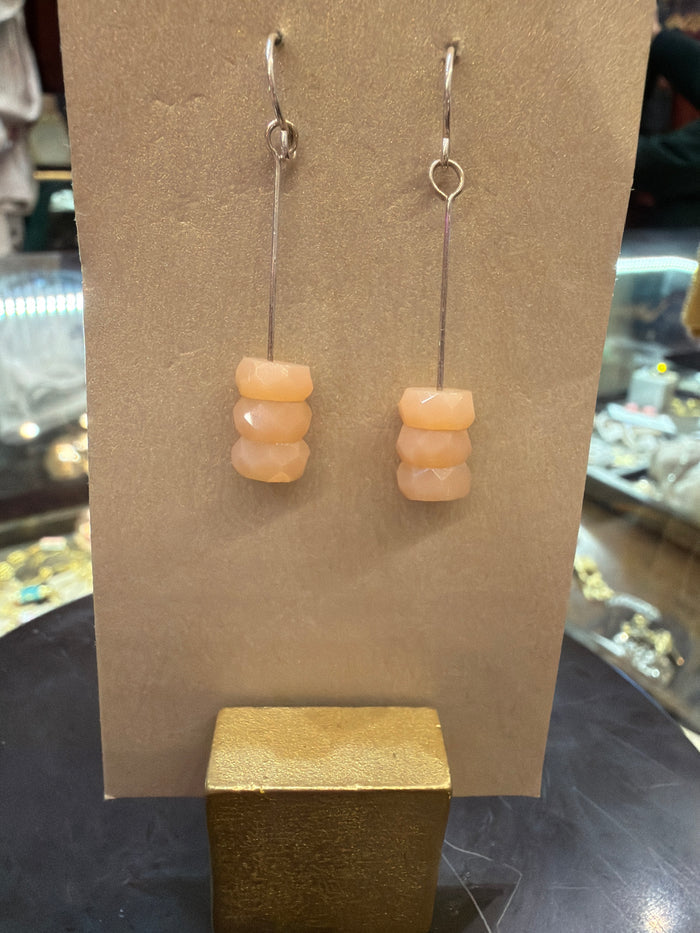 Goldust Jewelry GD semi-precious stone earrings featuring colorful gemstone beads and silver hooks.