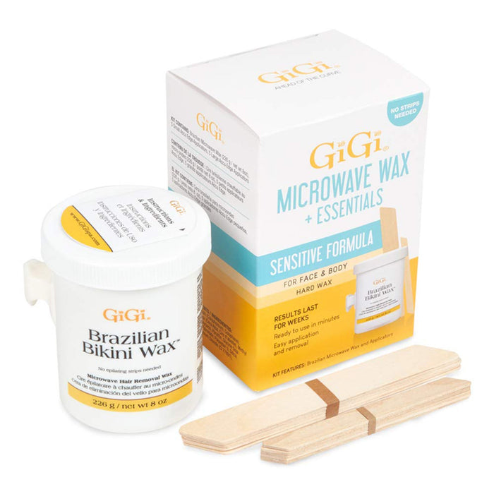 Gigi Microwave Wax & Essentials Sensitive Formula Brazilian Bikini Wax Kit - ikatehouse