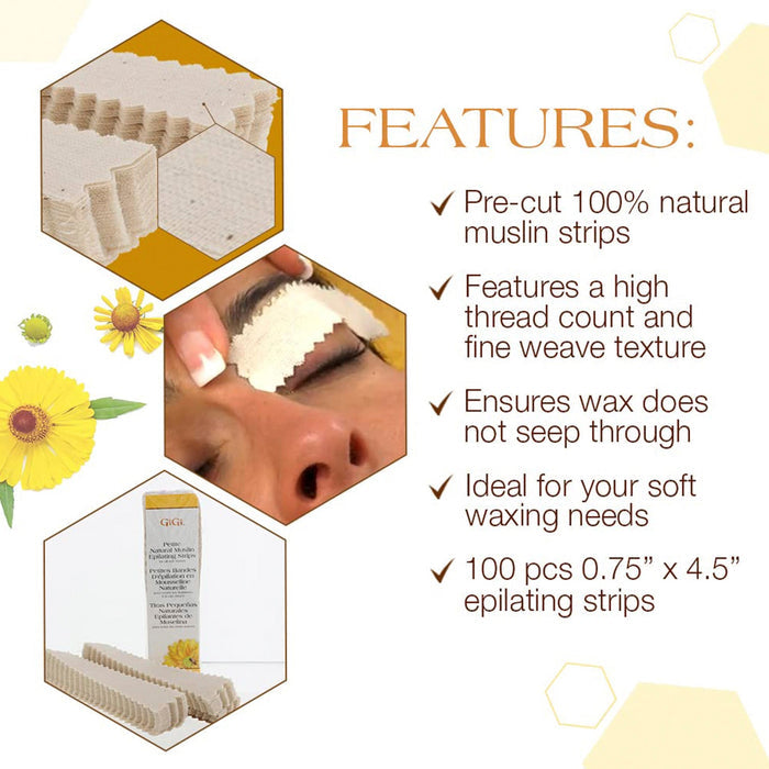 Gigi Petite Natural Muslin Epilating Strips 100pk - ikatehouse
