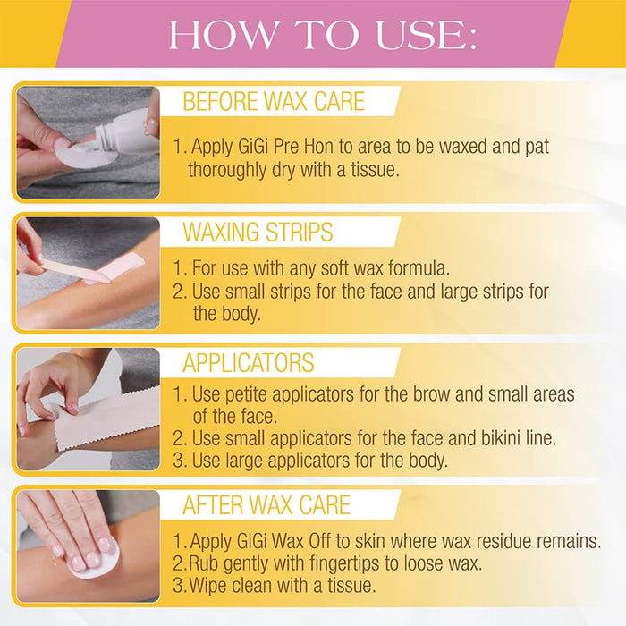Gigi Waxing Accessories Kit For Face & Body - Pre Hon & Wax Off - ikatehouse