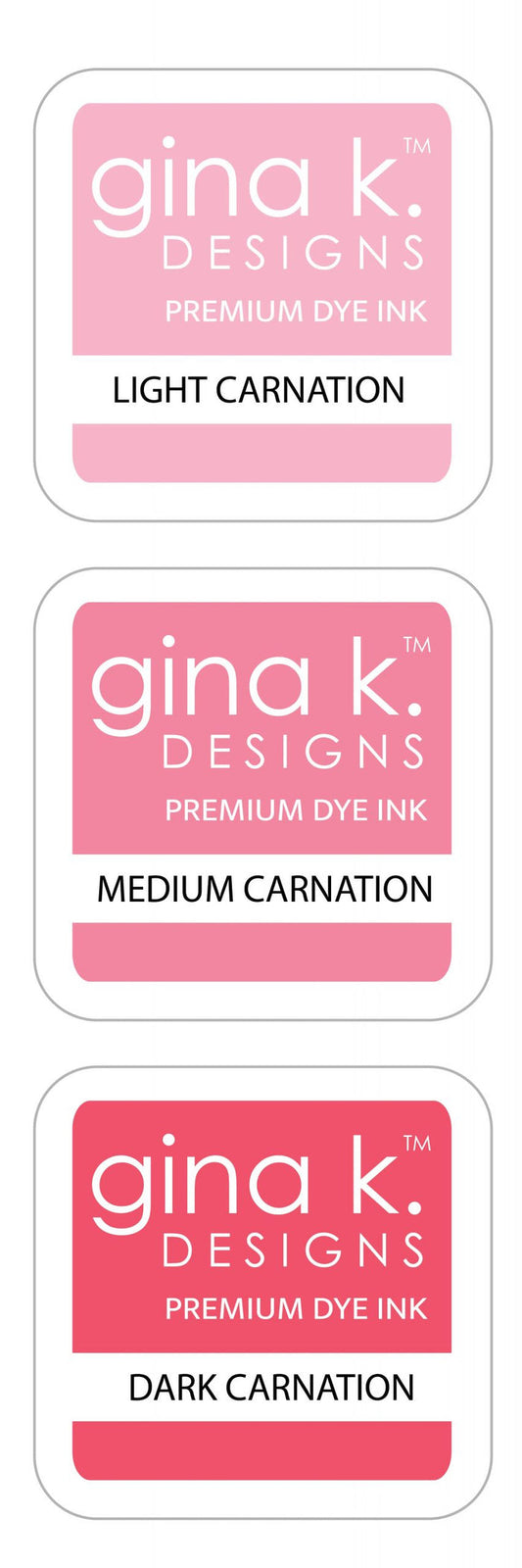 Gina K. Designs - Color Companions Ink Cube Set - Carnation. Gina K. Designs Ink Cubes are acid-free and PH-Neutral. They are convenient for travel and easy to store. They are an economic way to collect lots of colors. Available at Embellish Away located in Bowmanville Ontario Canada.