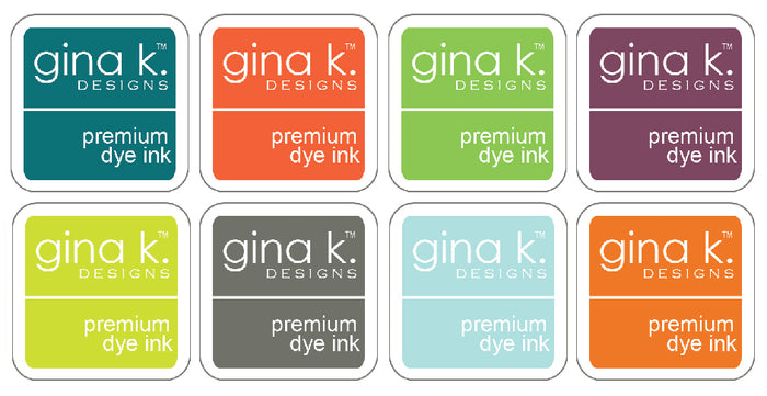 Gina K. Designs - Ink Cube Assortment - 2018 Add-On. Each sold separately. These Ink Cubes are acid-free and PH-Neutral. Available: Coral Reef, Key Lime, Lucky Clover, Plum Punch, Sea Glass, Slate, Tangerine Twist, Tranquil Teal, 2018 Add-On Set. Available at Embellish Away located in Bowmanville Ontario Canada.