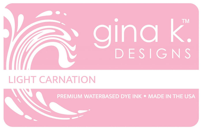 Gina K. Designs - Ink Pad Layering. Ink Pads are Acid-Free and PH-Neutral. Large raised pad for easy inking techniques. Each sold separately. Available: Carnation Light, Carnation Medium, Carnation Dark, Spruce Light, Spruce Medium, Spruce Dark. Available at Embellish Away located in Bowmanville Ontario Canada. Carnation Light