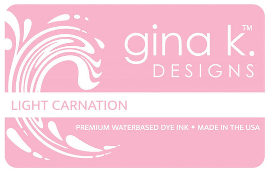 Gina K. Designs - Ink Pad Layering. Ink Pads are Acid-Free and PH-Neutral. Large raised pad for easy inking techniques. Each sold separately. Available: Carnation Light, Carnation Medium, Carnation Dark, Spruce Light, Spruce Medium, Spruce Dark. Available at Embellish Away located in Bowmanville Ontario Canada. Carnation Light