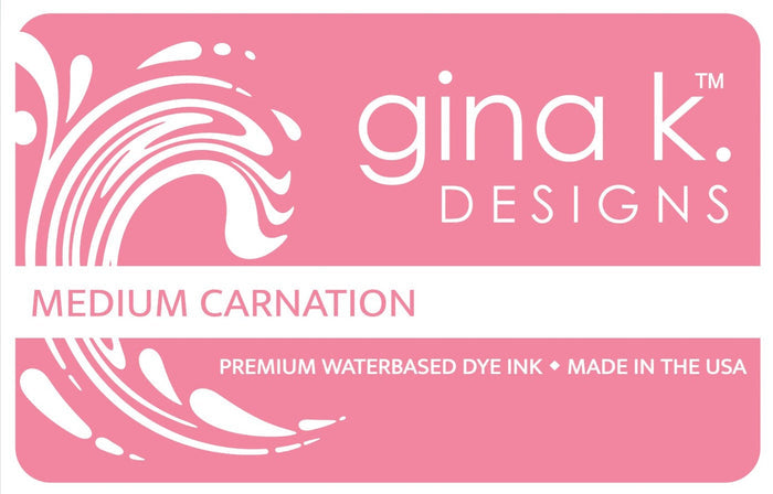 Gina K. Designs - Ink Pad Layering. Ink Pads are Acid-Free and PH-Neutral. Large raised pad for easy inking techniques. Each sold separately. Available: Carnation Light, Carnation Medium, Carnation Dark, Spruce Light, Spruce Medium, Spruce Dark. Available at Embellish Away located in Bowmanville Ontario Canada. Carnation Medium