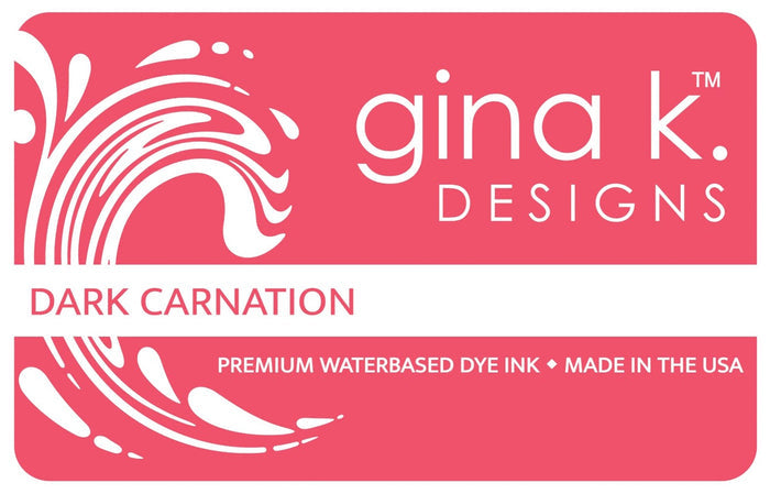 Gina K. Designs - Ink Pad Layering. Ink Pads are Acid-Free and PH-Neutral. Large raised pad for easy inking techniques. Each sold separately. Available: Carnation Light, Carnation Medium, Carnation Dark, Spruce Light, Spruce Medium, Spruce Dark. Available at Embellish Away located in Bowmanville Ontario Canada. Carnation Dark