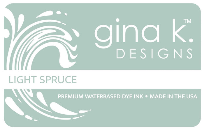 Gina K. Designs - Ink Pad Layering. Ink Pads are Acid-Free and PH-Neutral. Large raised pad for easy inking techniques. Each sold separately. Available: Carnation Light, Carnation Medium, Carnation Dark, Spruce Light, Spruce Medium, Spruce Dark. Available at Embellish Away located in Bowmanville Ontario Canada. Spruce Light