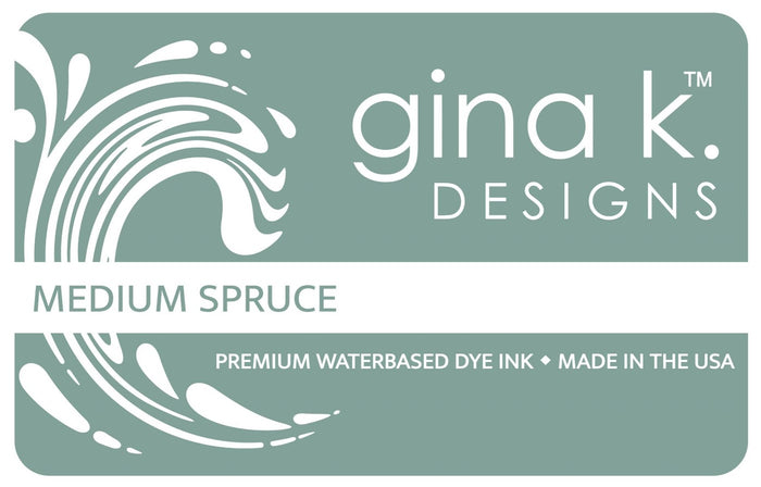 Gina K. Designs - Ink Pad Layering. Ink Pads are Acid-Free and PH-Neutral. Large raised pad for easy inking techniques. Each sold separately. Available: Carnation Light, Carnation Medium, Carnation Dark, Spruce Light, Spruce Medium, Spruce Dark. Available at Embellish Away located in Bowmanville Ontario Canada. Spruce Medium