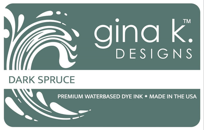 Gina K. Designs - Ink Pad Layering. Ink Pads are Acid-Free and PH-Neutral. Large raised pad for easy inking techniques. Each sold separately. Available: Carnation Light, Carnation Medium, Carnation Dark, Spruce Light, Spruce Medium, Spruce Dark. Available at Embellish Away located in Bowmanville Ontario Canada. Spruce Dark.