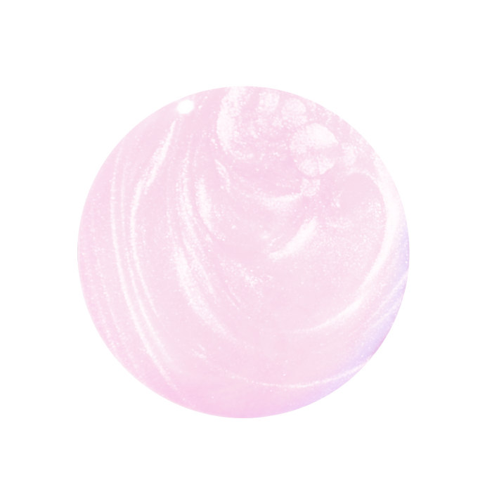 Glazed Donut Set nail polish close-up showing soft pink, iridescent shimmer with glossy, creamy texture by Olive and June