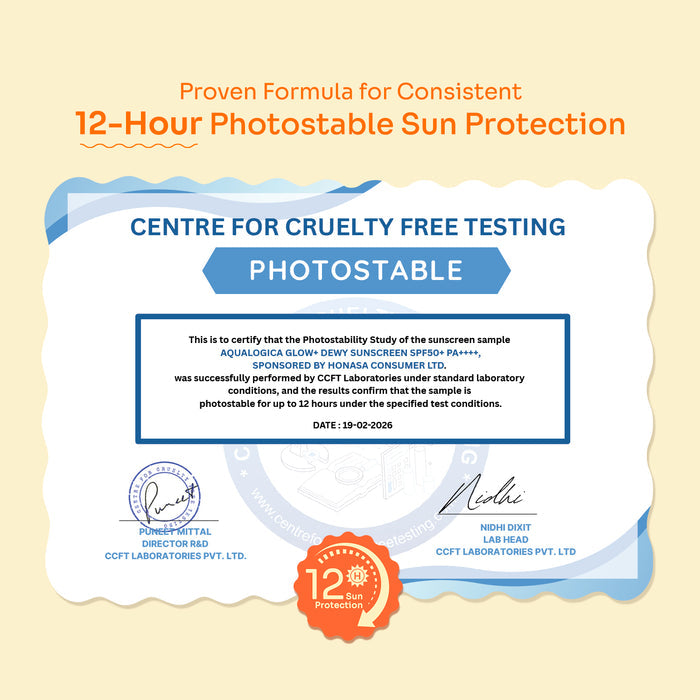 Glow+ Dewy Gel Sunscreen In-Vivo Tested SPF 50+ PA++++ with Papaya & Vitamin C - 50g (Pack of 2)
