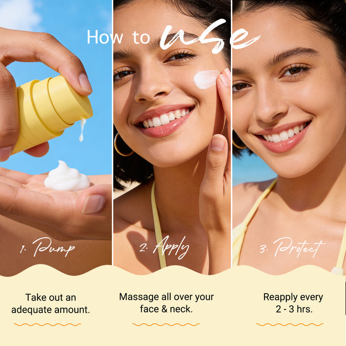 Glow+ Dewy Gel Sunscreen In-Vivo Tested SPF 50+ PA++++ with Papaya & Vitamin C - 50g (Pack of 2)
