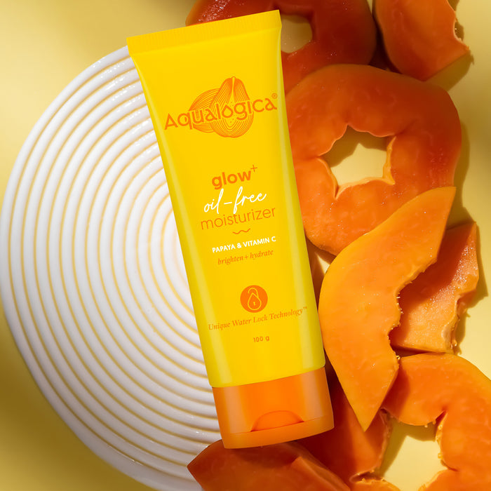Aqualogica oil free moisturizer tube with papaya and vitamin C