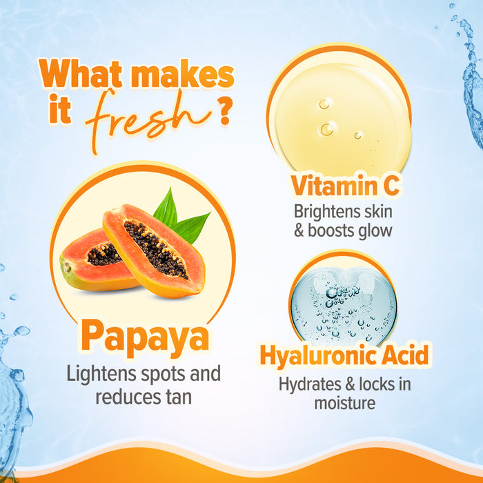 Oil free moisturizer with papaya, vitamin C and hyaluronic acid
