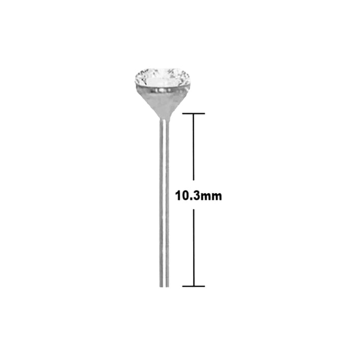 GNS Nose Straight 1 Stone Silver 30pcs - ikatehouse