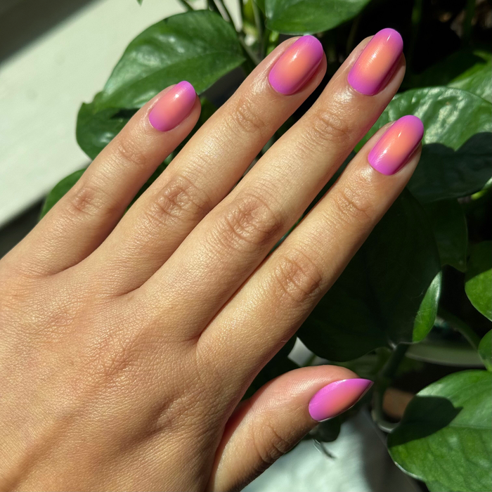 Grape Aura - Press-On | Short | Round candy grape pink aura effect false nails for easy at-home mani with smooth finish