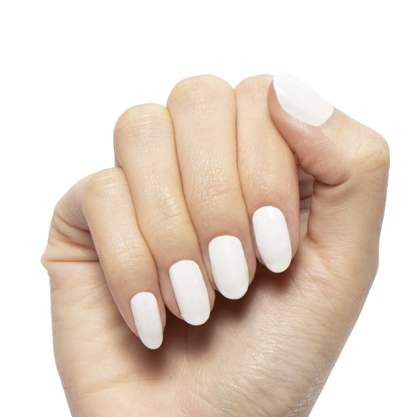 HD - Gel on natural nails showing smooth, clean white gel polish perfect for at-home manicure and long-lasting wear